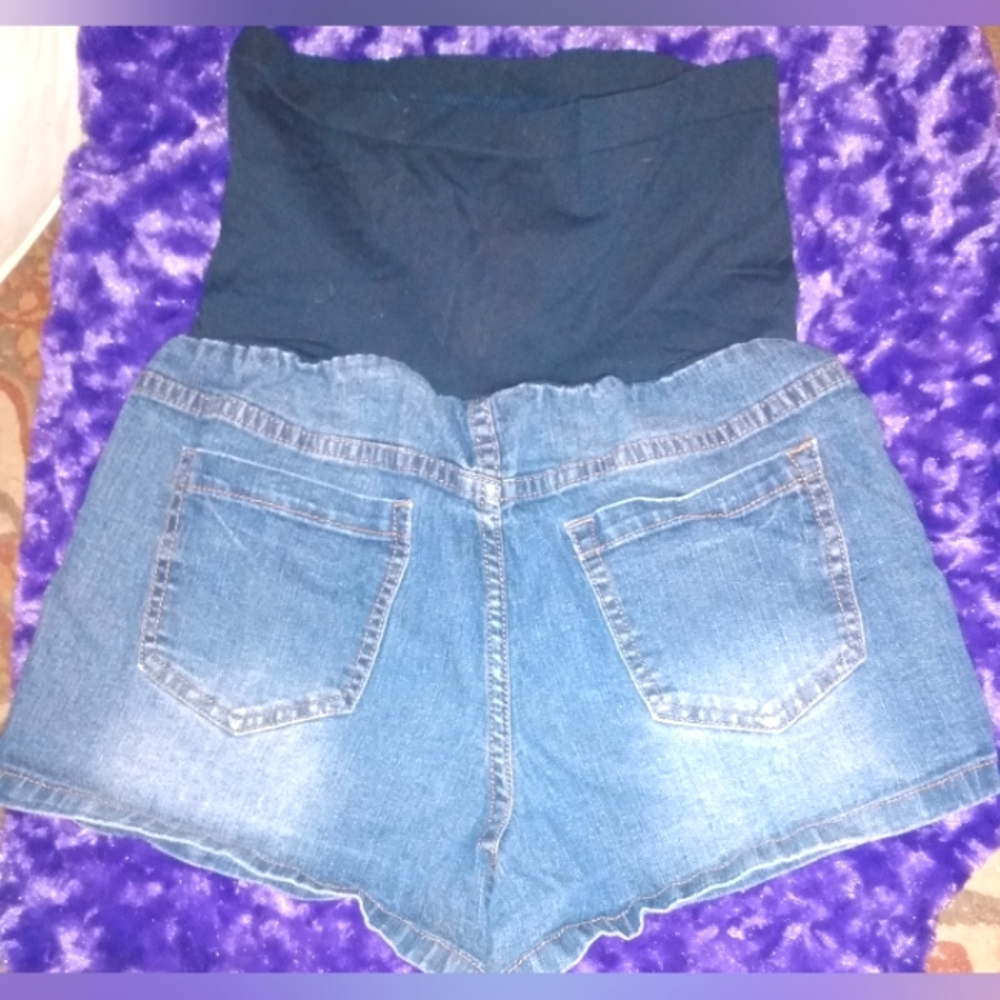 "Planet Motherhood" Denim Maternity Shorts
